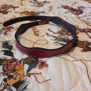 Western Red Leather Belt